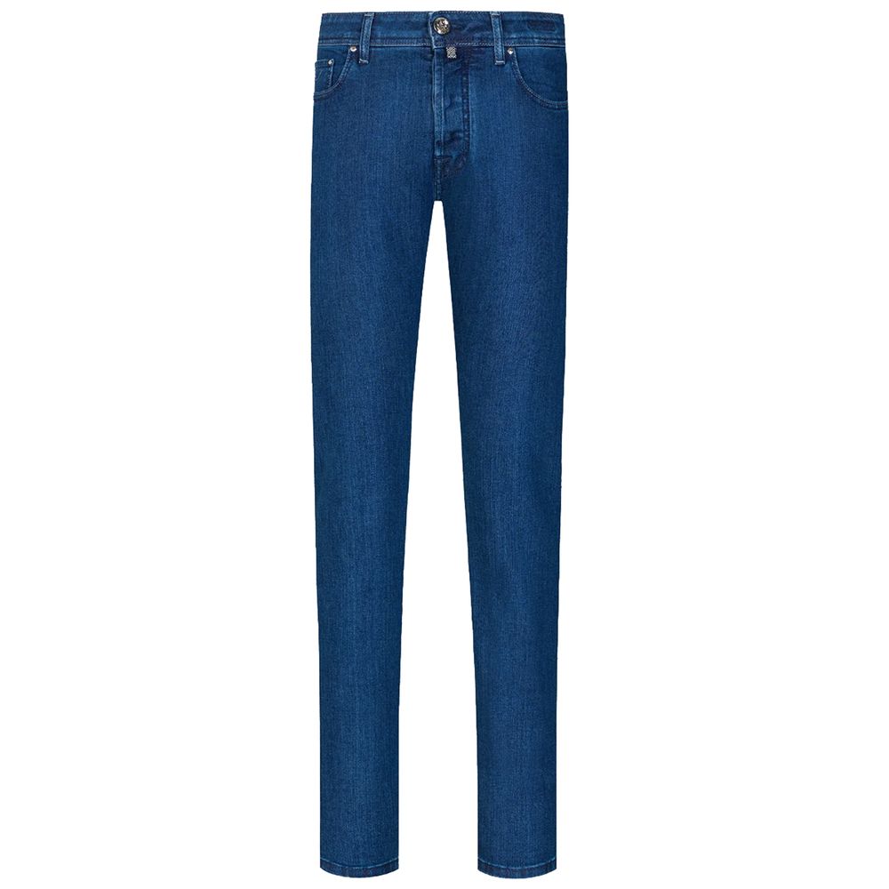 Blå bomulds herrejeans