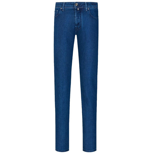 Blå bomulds herrejeans