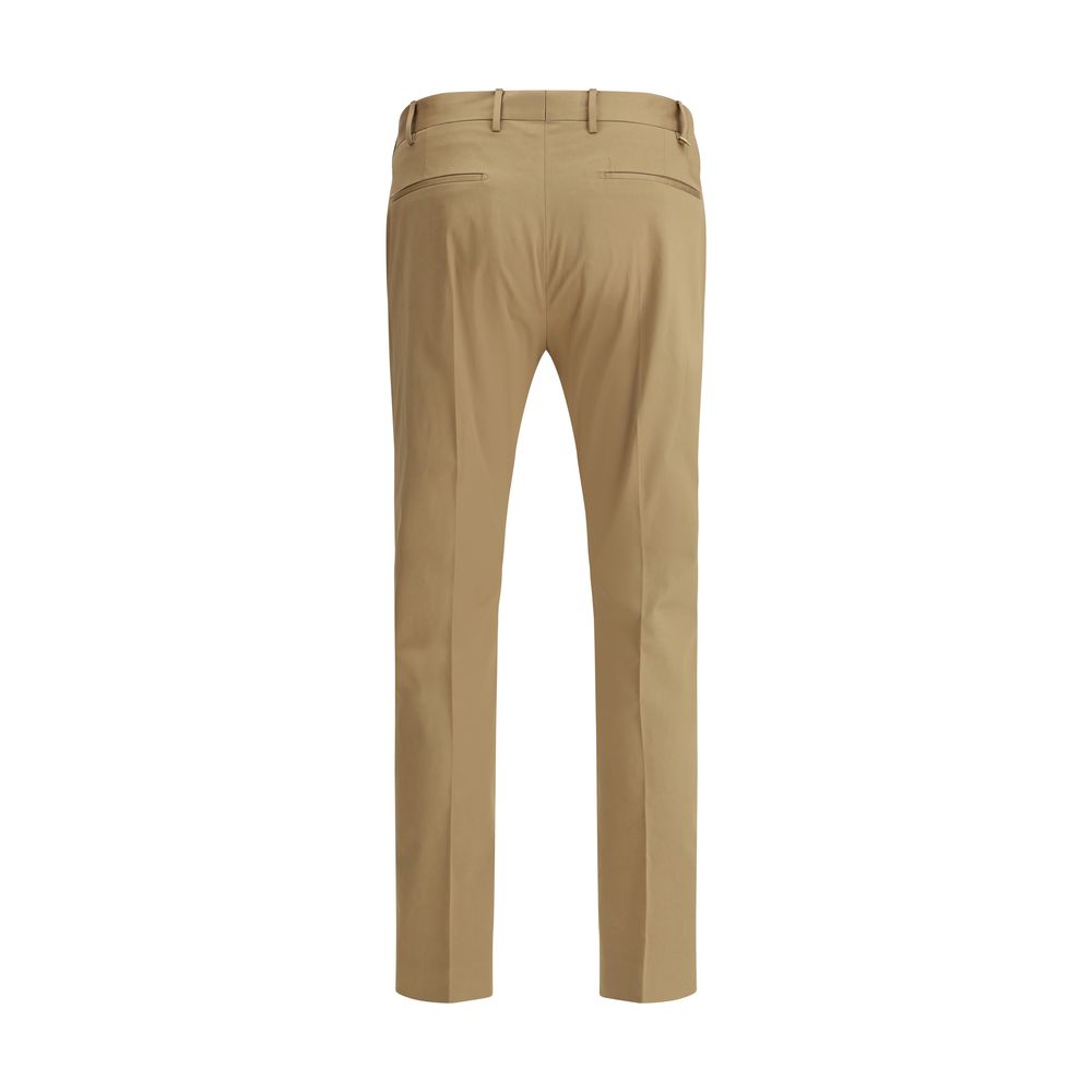 Beige Cotton Casual Pants