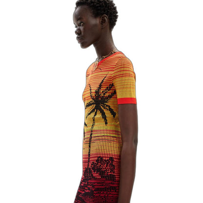 Multicolor Viscose Midi Dress