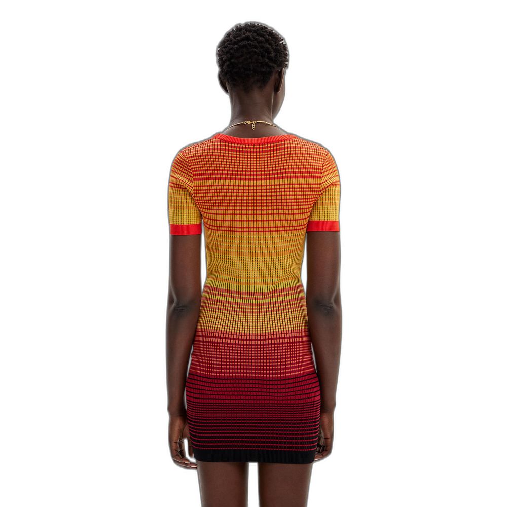 Multicolor Viscose Midi Dress