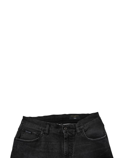 Sorte bomuldsstretch skinny herrejeans