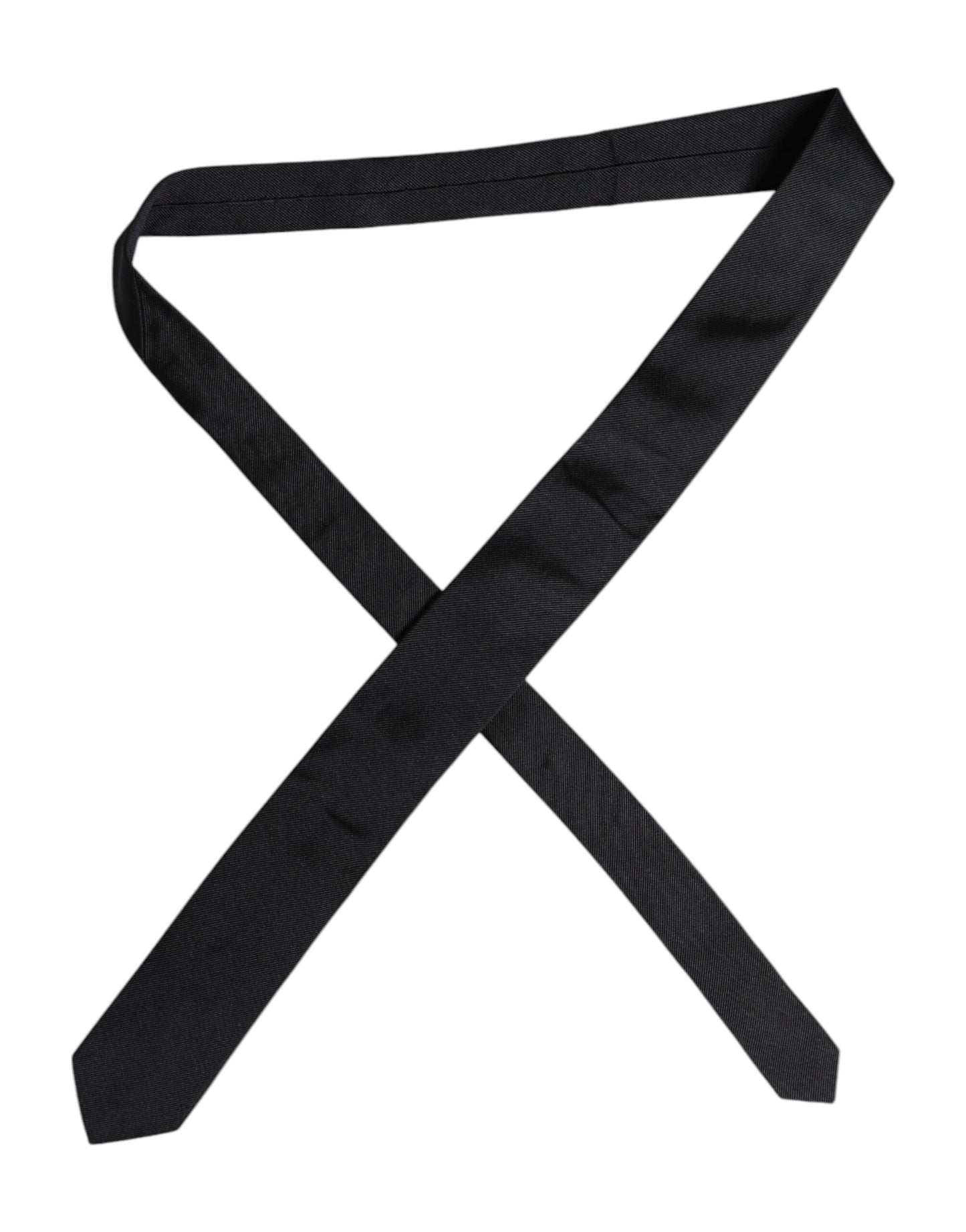 ربطة عنق قابلة للتعديل من الحرير الأسود الصلب