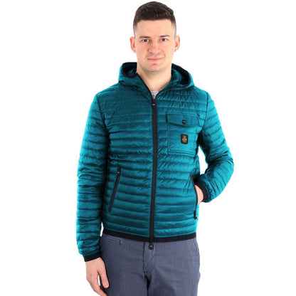 Blue Nylon Men Jacket