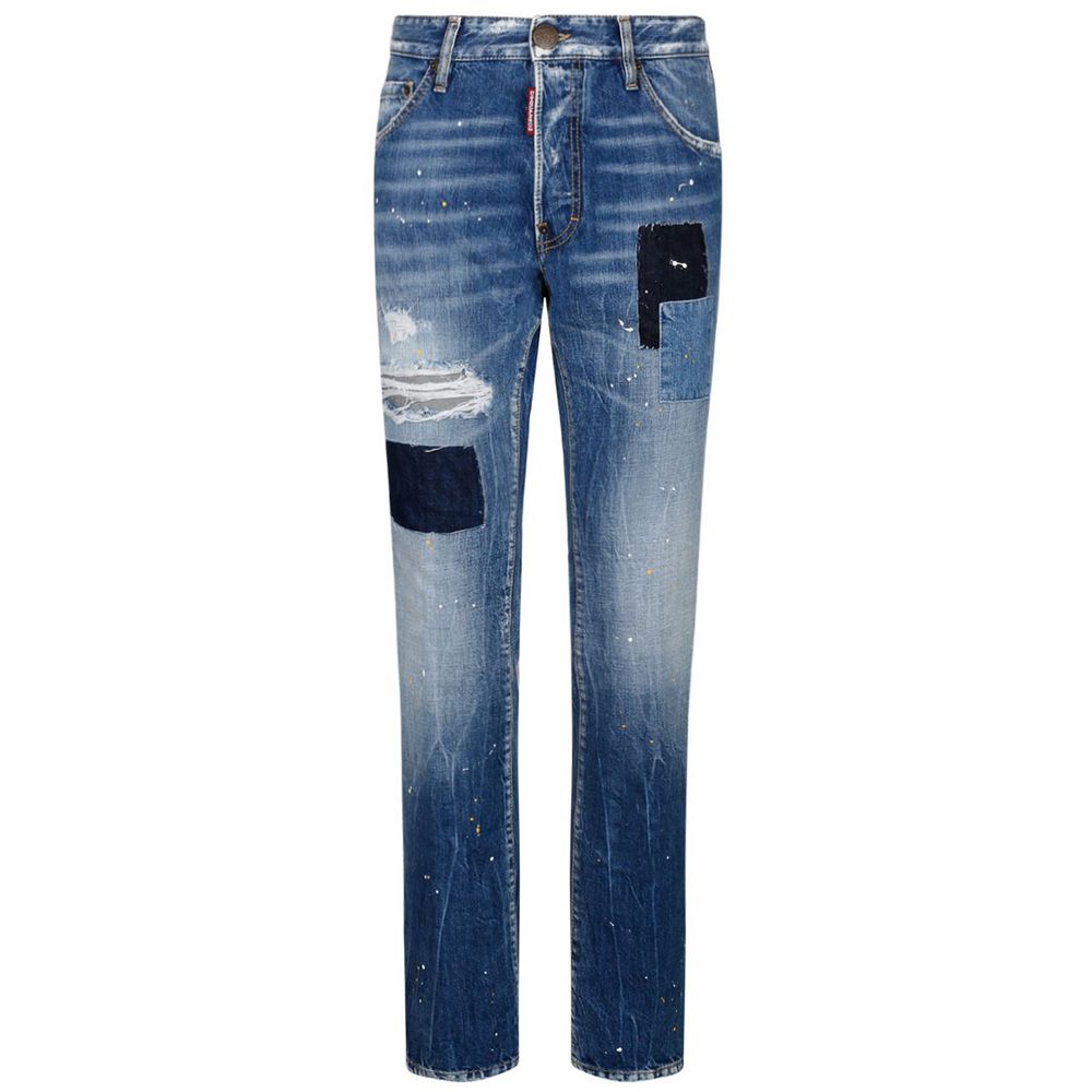 Blå bomuldsjeans og bukser