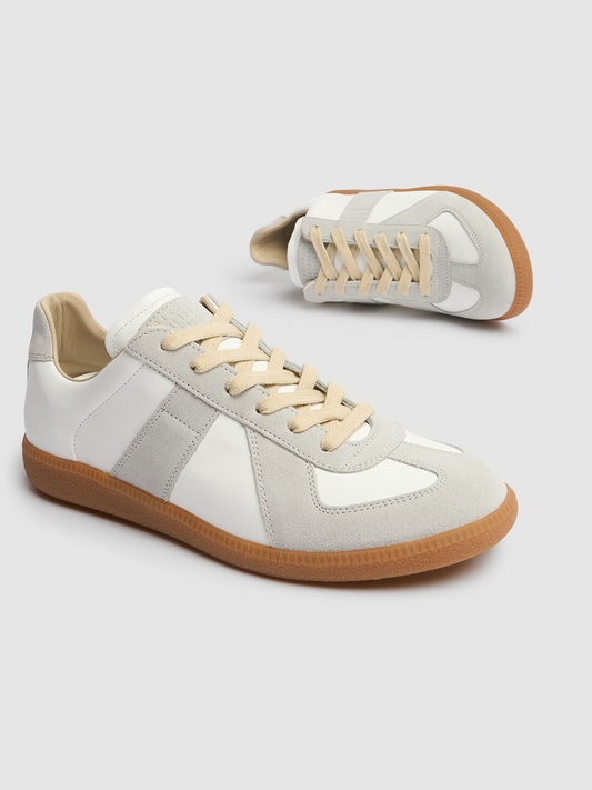 Lave sneakers i læder og ruskind