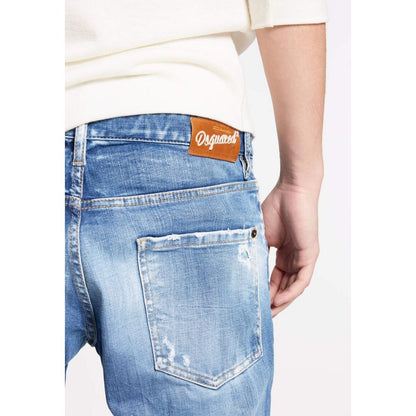 Blå bomuldsjeans og bukser