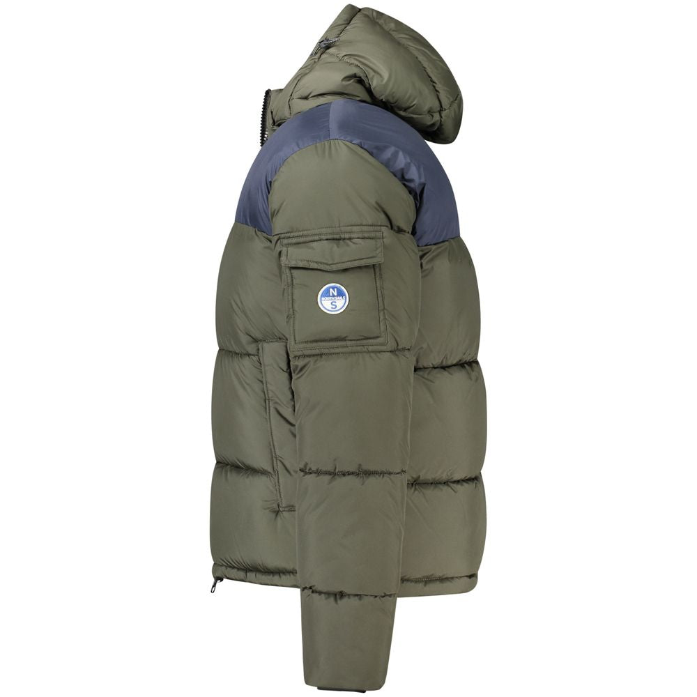 Grøn polyester herrejakke
