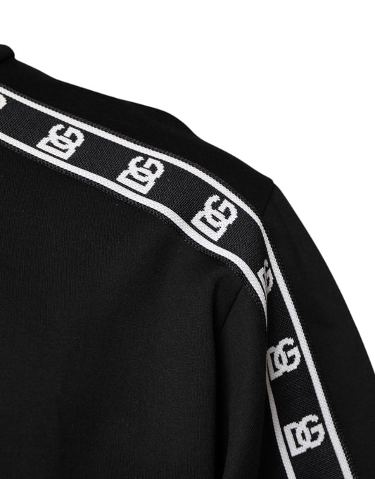 Black Cotton DG Print Turtleneck T-shirt