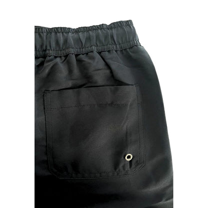Black Polyester Men Swim Shorts