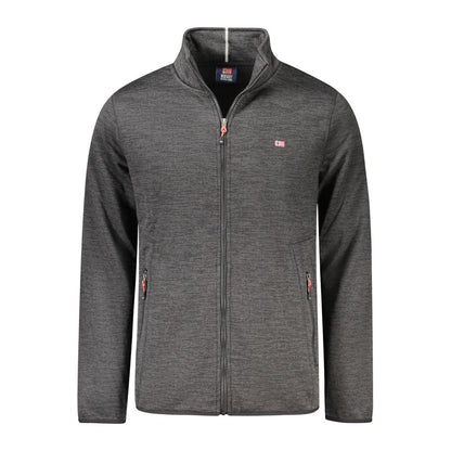 Sort polyester herrejakke