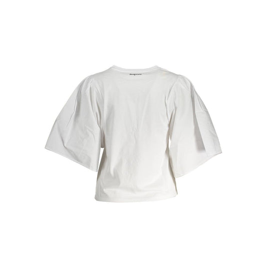 Hvid bomulds-T-shirt til kvinder