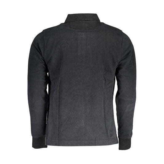 Sort bomuldspoloshirt til mænd