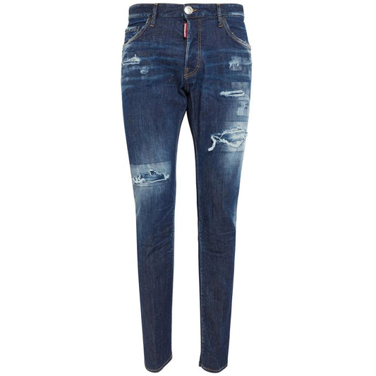 Blå bomuldsjeans og bukser
