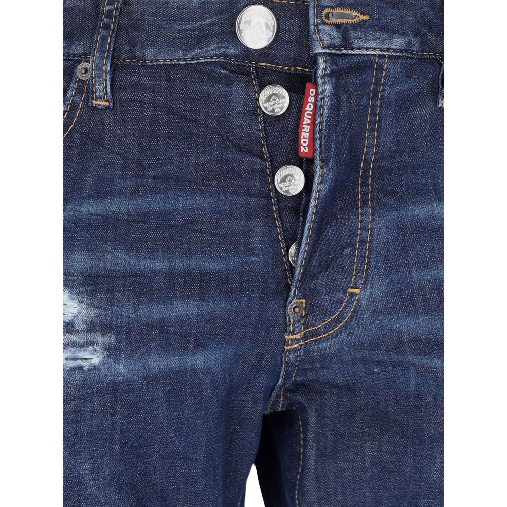 Blå bomuldsjeans og bukser