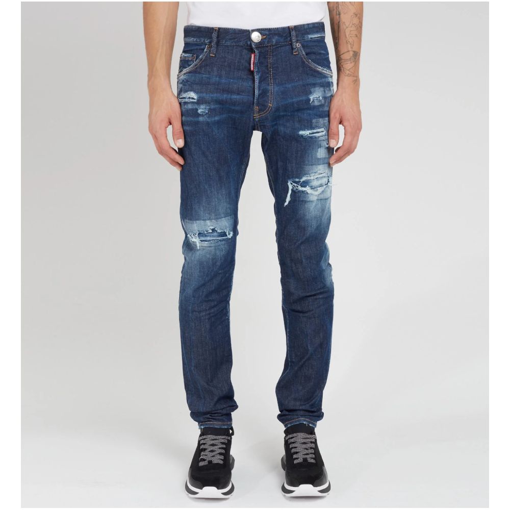 Blå bomuldsjeans og bukser