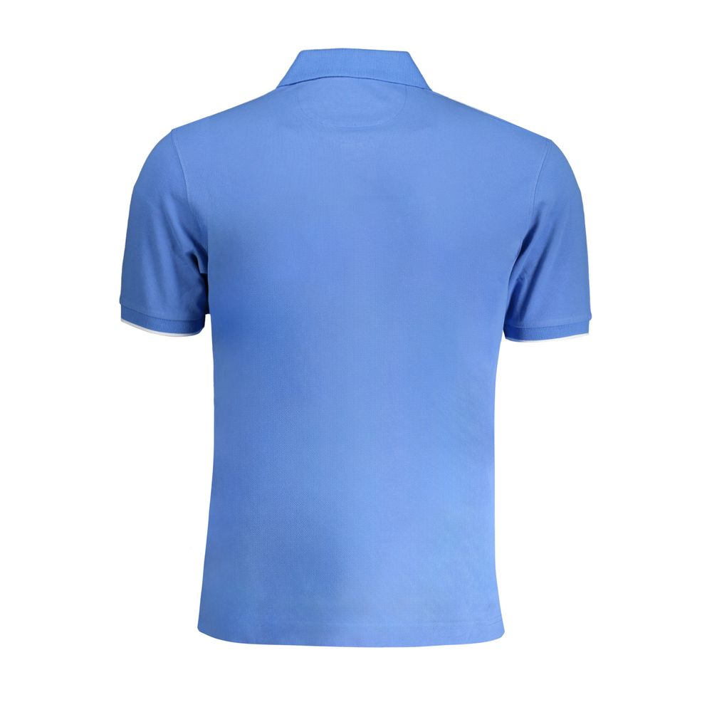 Light Blue Cotton Men Polo Shirt