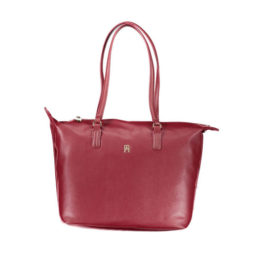 Pink polyester damehåndtaske