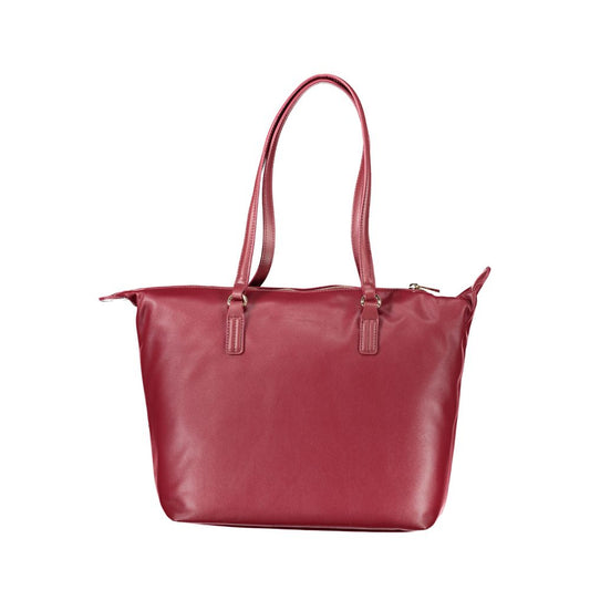 Pink polyester damehåndtaske