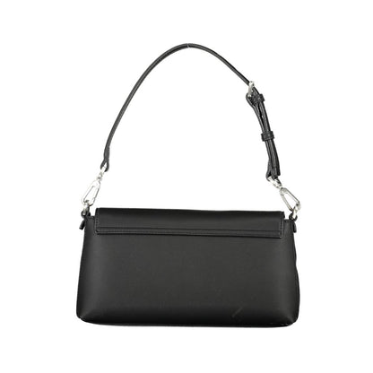 Black Polyester Women Handbag