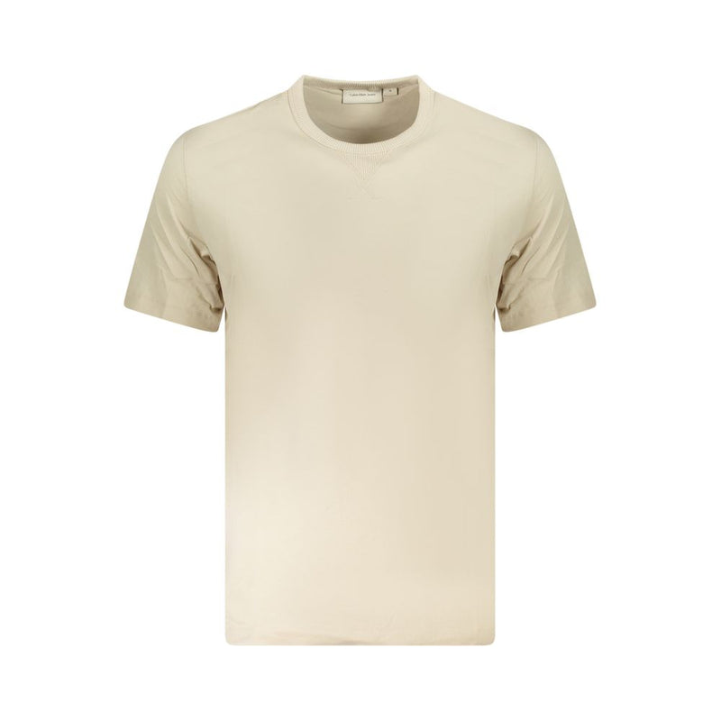 Beige Cotton Men T-Shirt