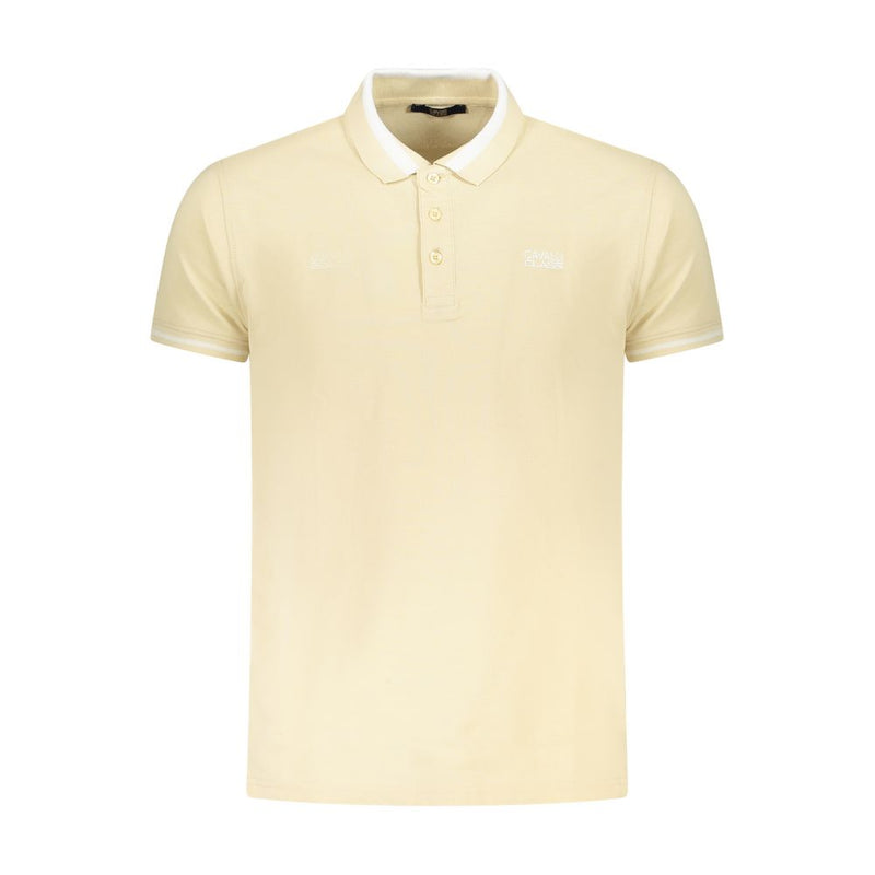 Beige Cotton Men Polo Shirt