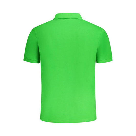 Green Cotton Men Polo Shirt