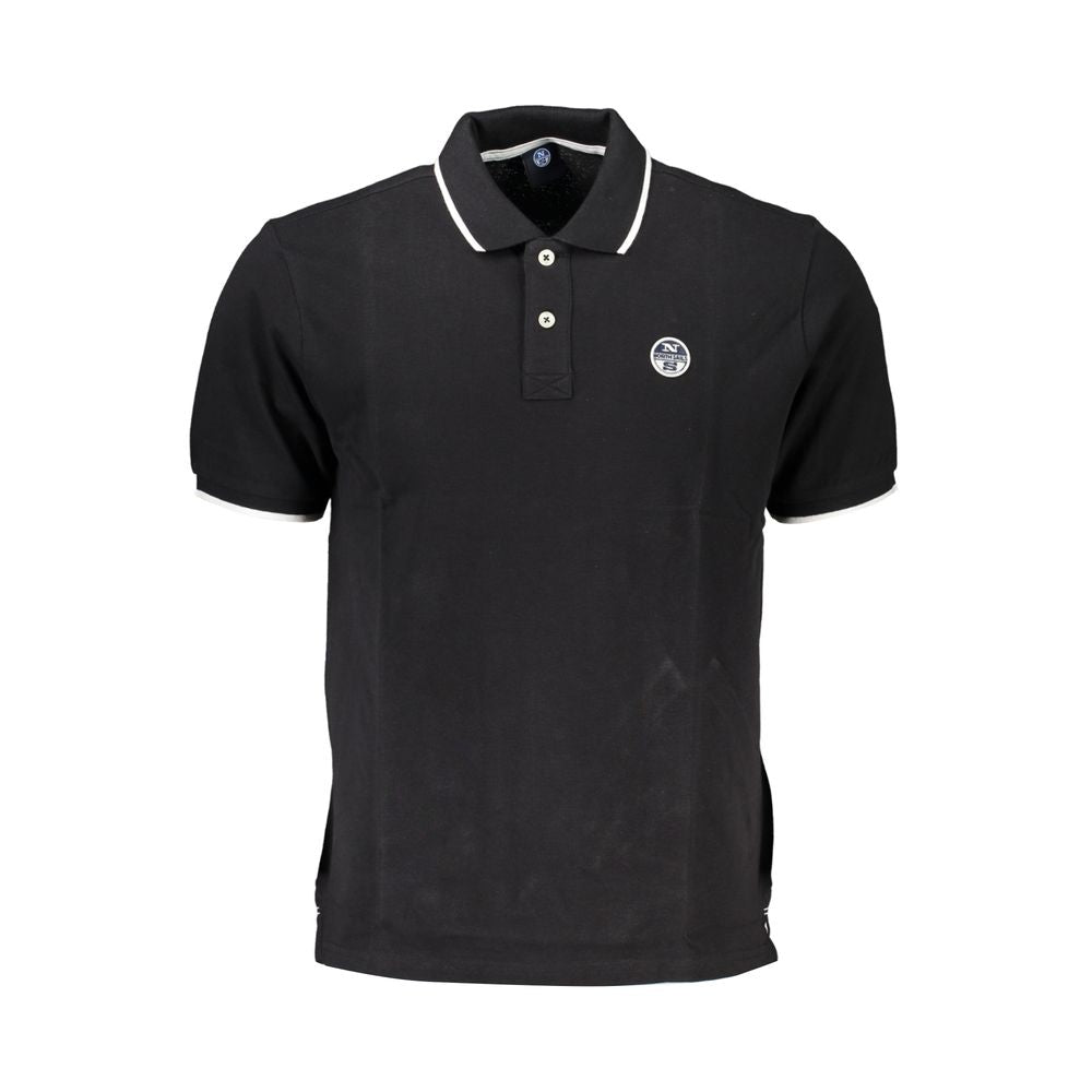 Sort bomuldspoloshirt