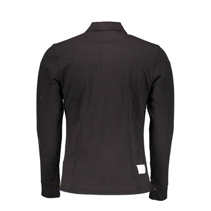 Elegant sort polo med lange ærmer til mænd