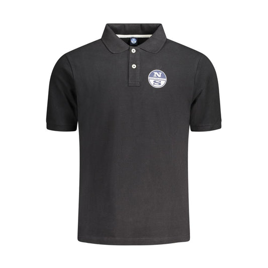 Sort bomuldspoloshirt til mænd