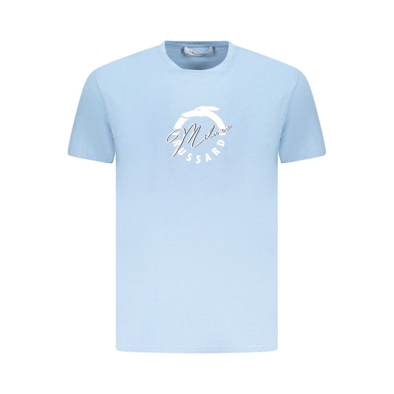 Light Blue Cotton Men T-Shirt