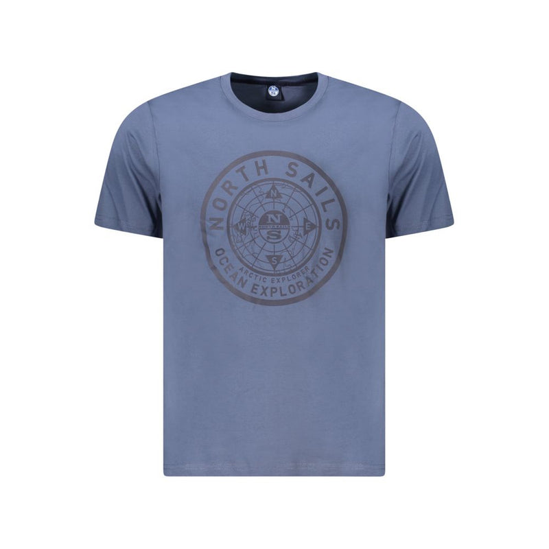 Blue Cotton Men T-Shirt