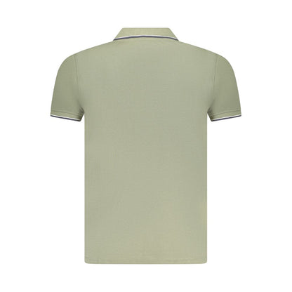 Green Cotton Men Polo Shirt