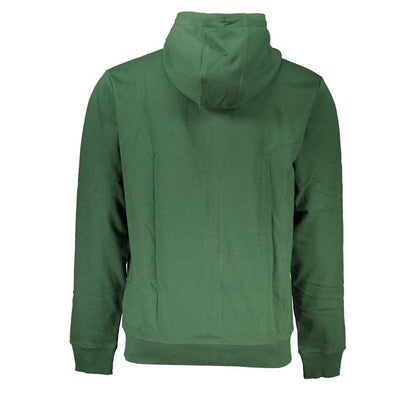 Green Cotton Men Sweater with Hood