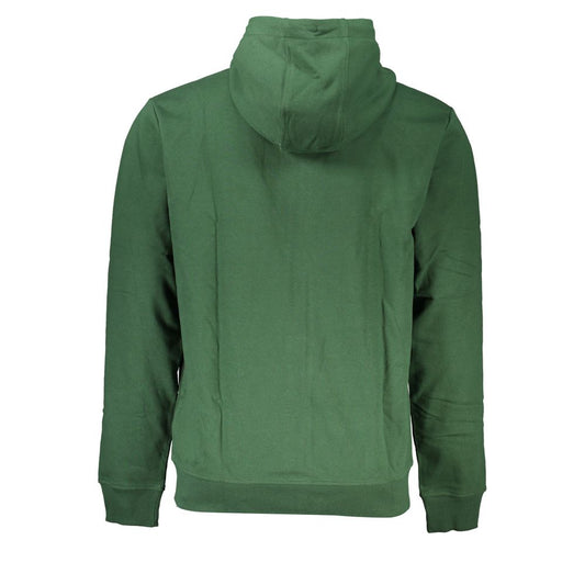 Green Cotton Men Sweater with Hood