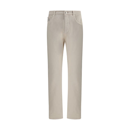 Cream Cotton Jeans Denim