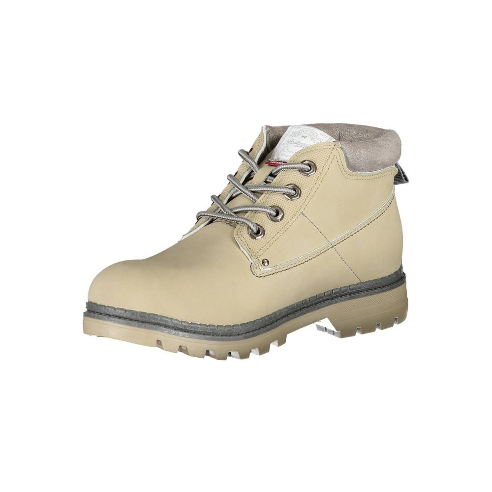 Beige polyesterstøvle