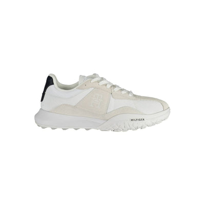 White Polyester Men Sneaker