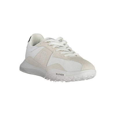 White Polyester Men Sneaker