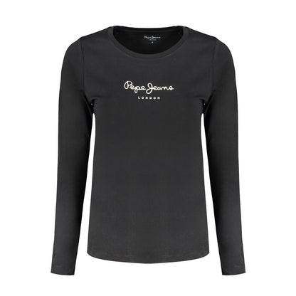Black Cotton Women T-Shirt