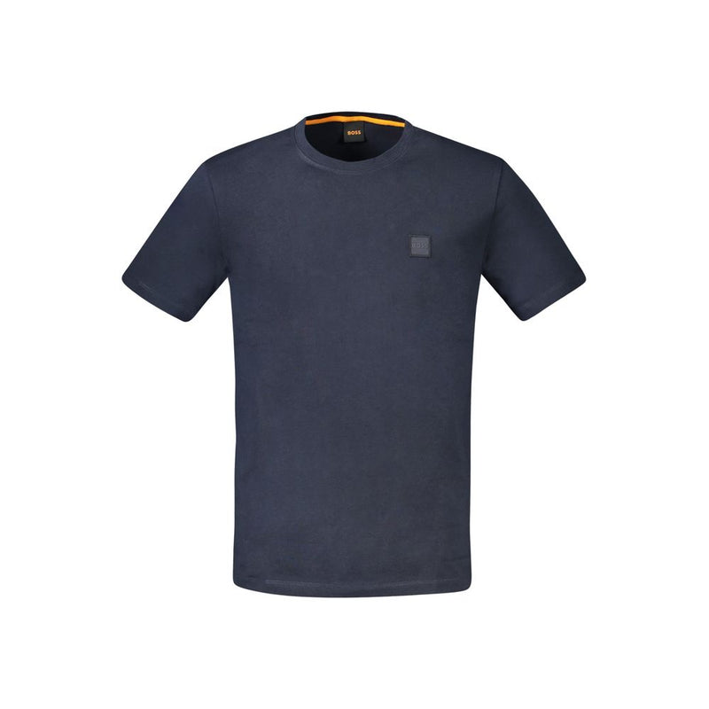 Blue Cotton Men T-Shirt