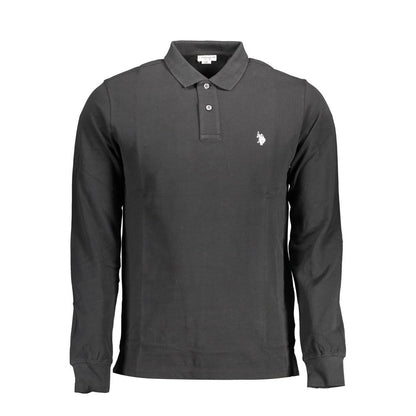 Sort bomuldspoloshirt