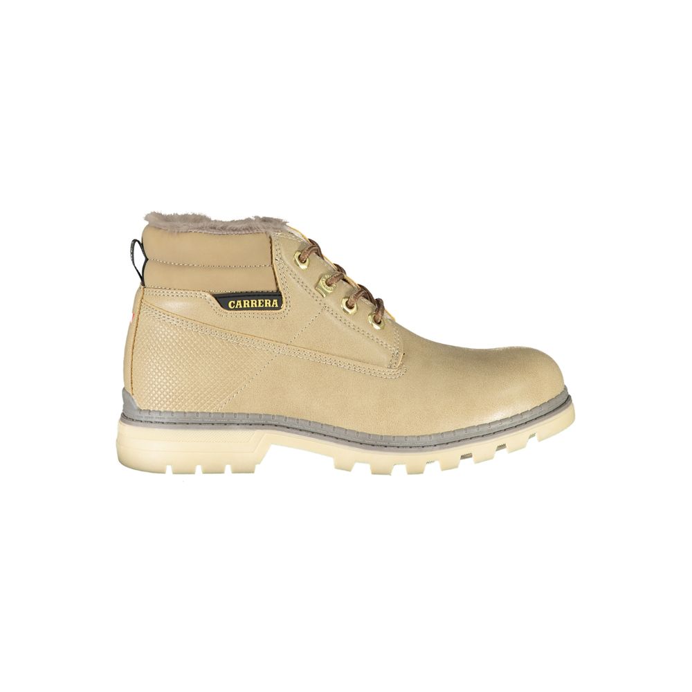 Beige Polyester Women Boot