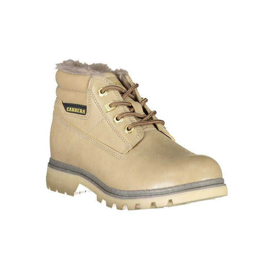 Beige polyesterstøvle