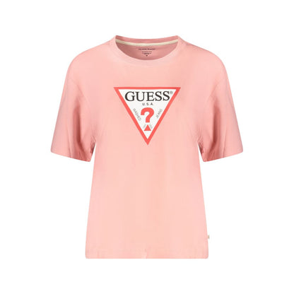 Pink Cotton Women T-Shirt