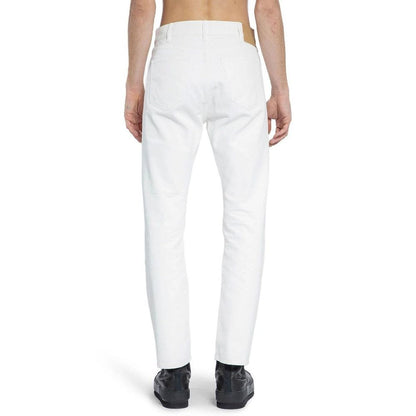 White Cotton Straight-Leg Jeans