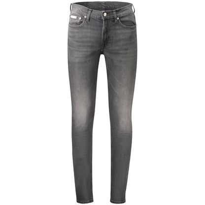 Black Cotton Men's Slim Taper Jeans