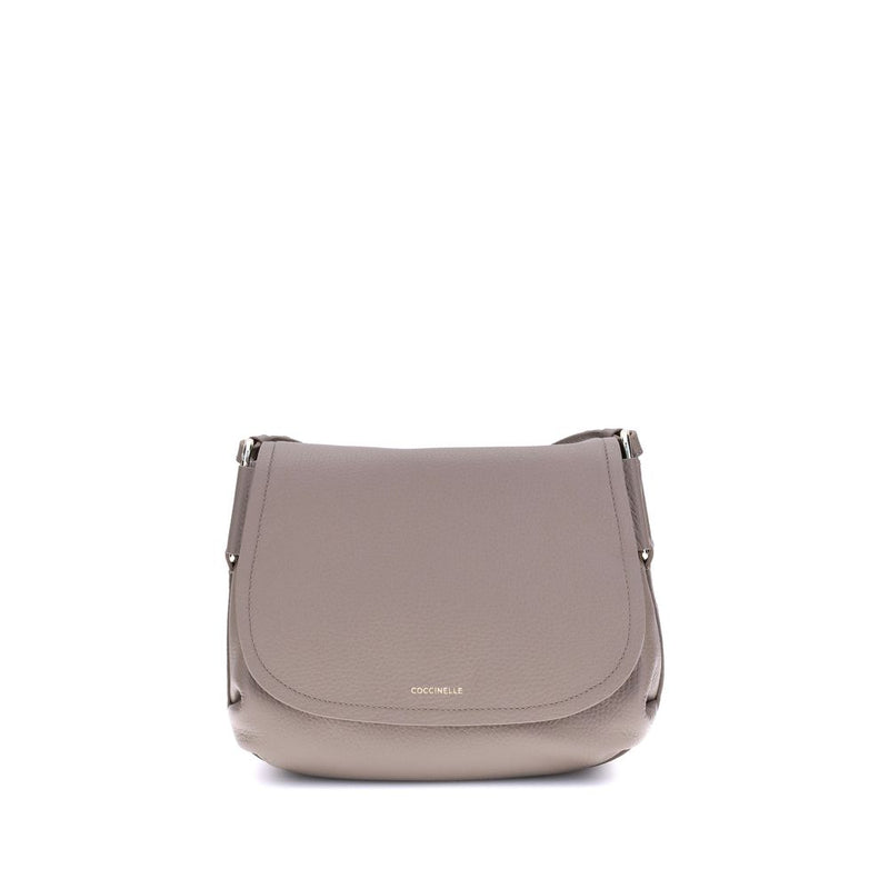 Beige Calf Leather Bos Taurus Shoulder Bag