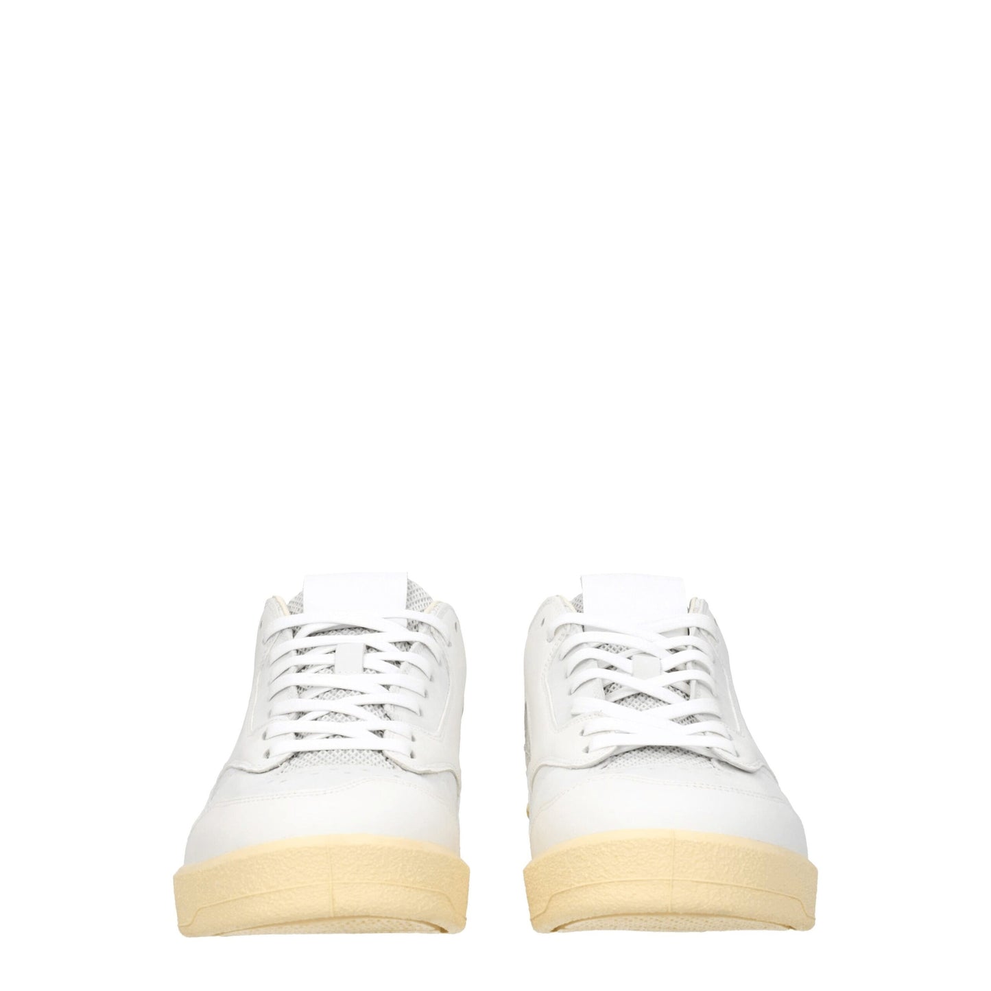 White Leather Low Top Sneakers