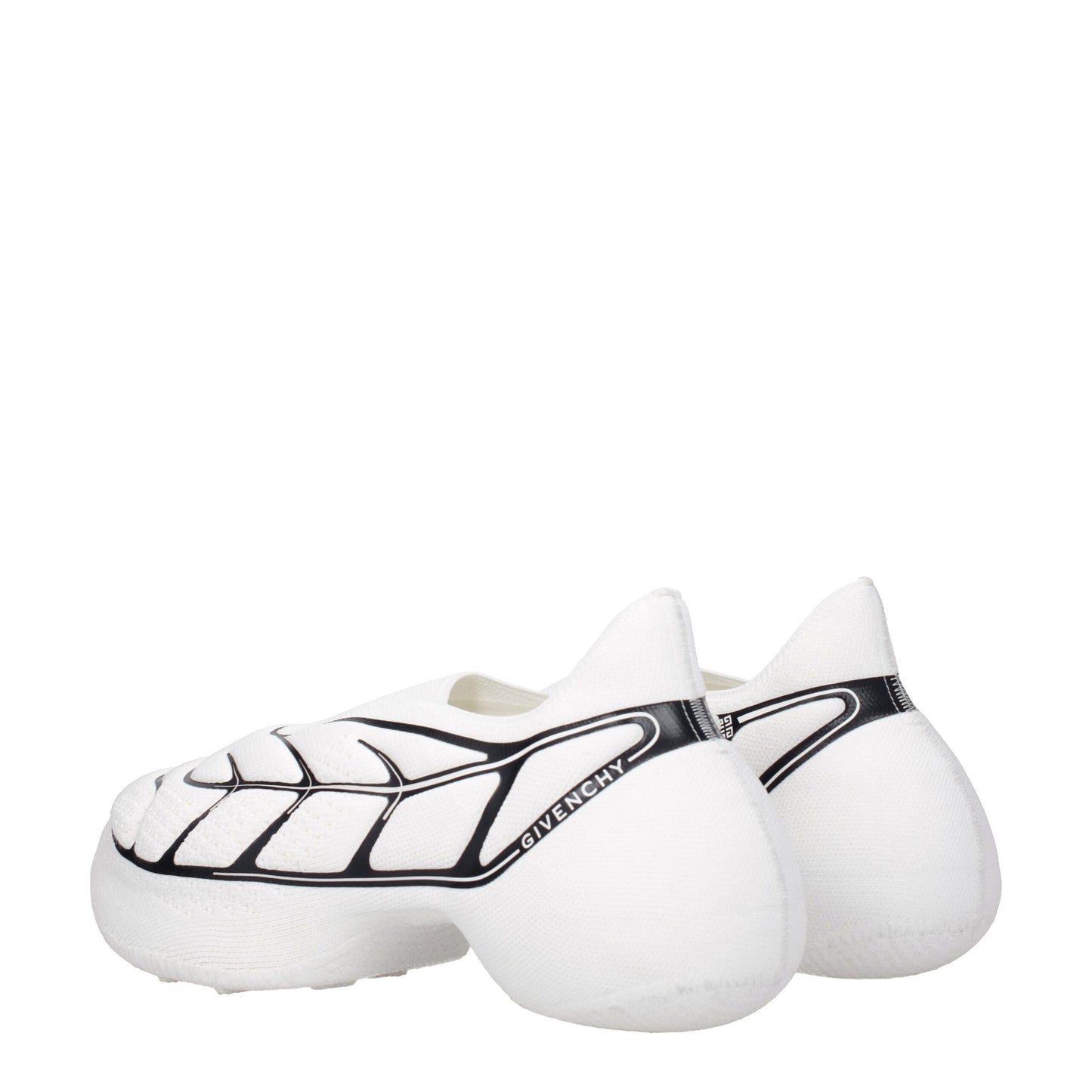 White Fabric Low Top Sneakers